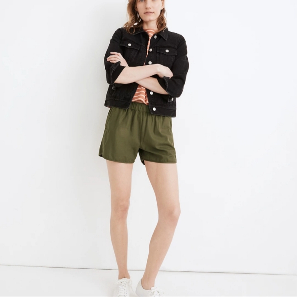 XS NWT Madewell Pull On Shorts Green - Picture 2 of 10